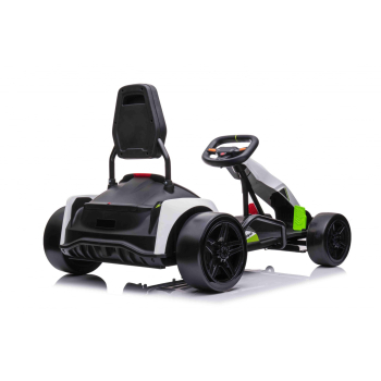 Gokart Fast 3 Drift na akumulator dla dzieci Biały + Funkcja driftu + Silniki 2x150W + Radio LED + Pasy